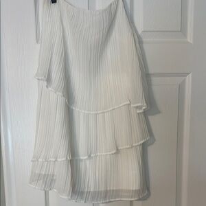 Elegant White Pleated Dress